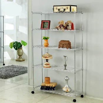 

Bathroom Shelves Stainless steel movable shelves Household kitchen storage shelves 5 layers L90cmxD35cmxH150cm