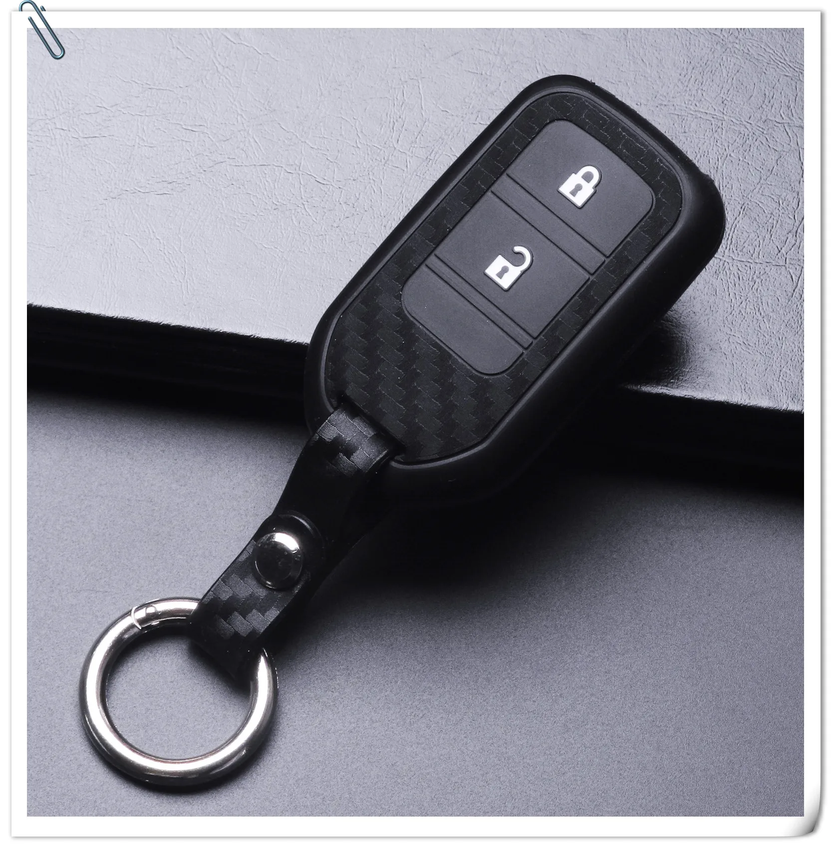 Custodia in fibra di carbonio per auto 10 pezzi in Silicone per Honda Vezel city civic Jazz BRV BR-V HRV Fit giacca chiave a distanza auto-stying -