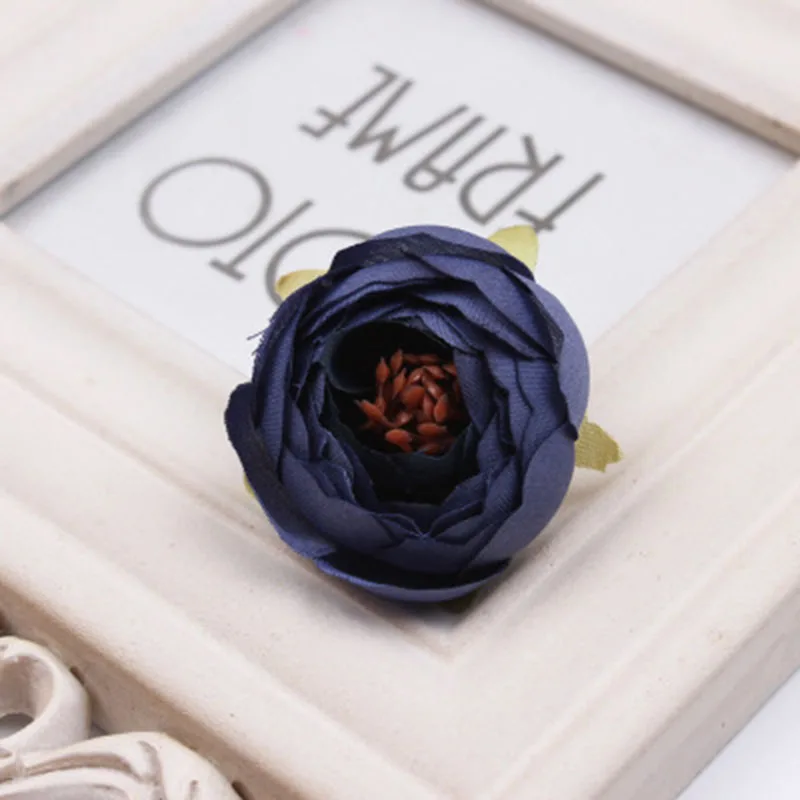 10pcs/lot 5cm Mini Rose Peony Head Silk Artificial Flower For Wedding Home Decoration DIY Wreath Scrapbook Gift Box Craft Flower 