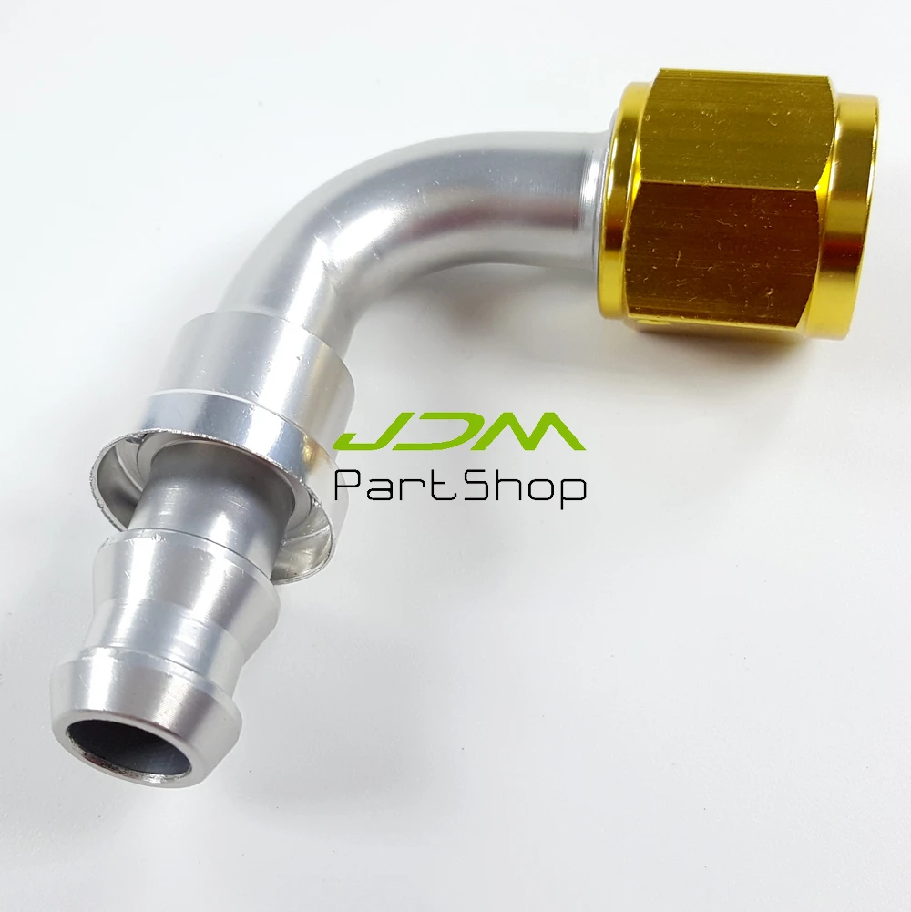 New Aluminum AN4 4AN Fitting 90 Degree Push On Oil Fuel Line Hose End