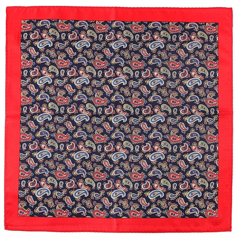 Tailor Smith Для мужчин Paisley Pocket Square микрофибра печати Для мужчин платками синий бордовый Цветочные Платки новый модный мужской костюм Hanky