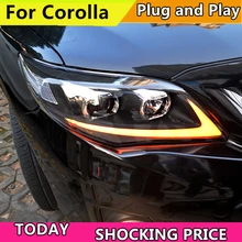 Автомобильный Стайлинг фара для Toyota Corolla Altis фары 2011 2013 светодио дный фары DRL Bi-Xenon объектив Ксенон ближнего света