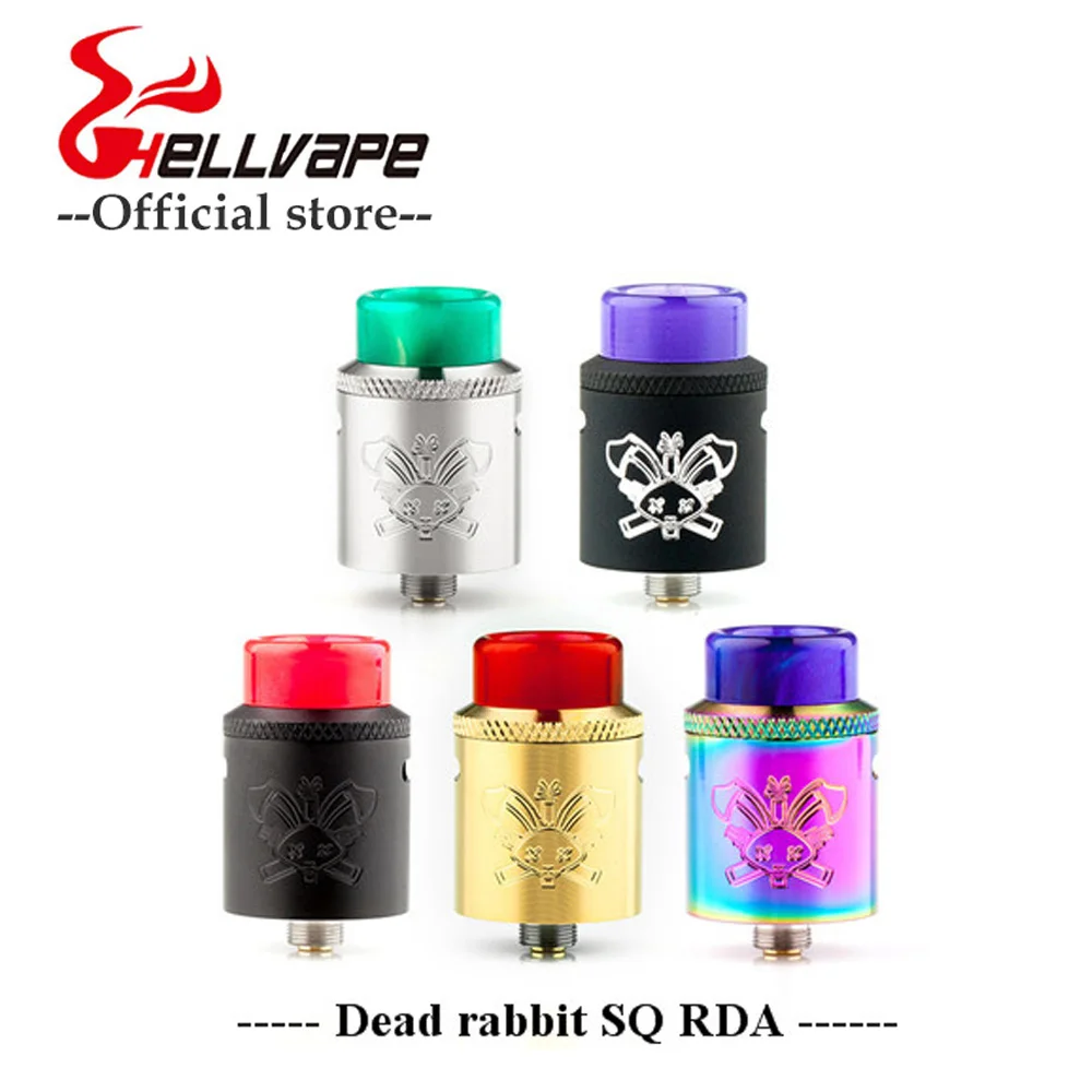 

New color Hellvape Dead Rabbit BF SQ BF RDA Tank aluminum Supports Single/Dual Coil For elctronic cigarette box Mod