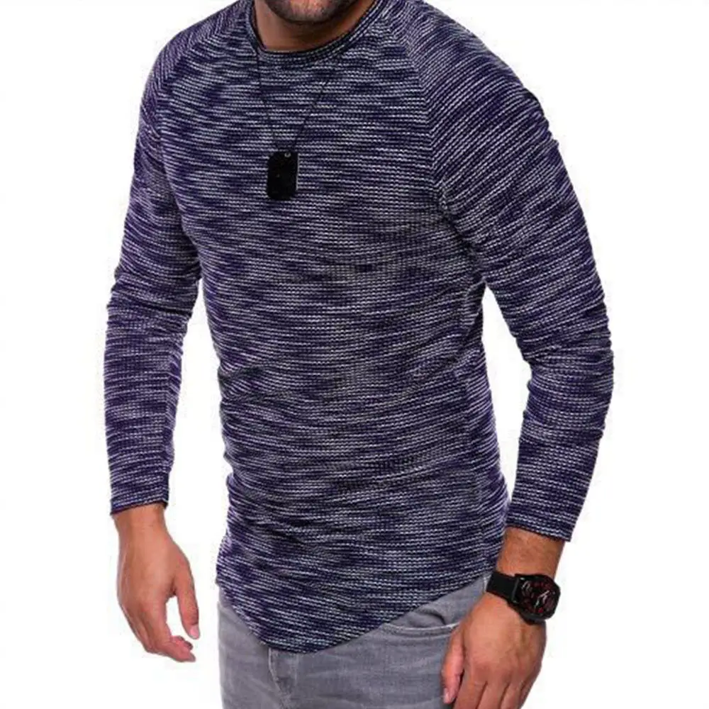Fashion Slim Casual Long Sleeve T Shirt Mens Autumn Fit