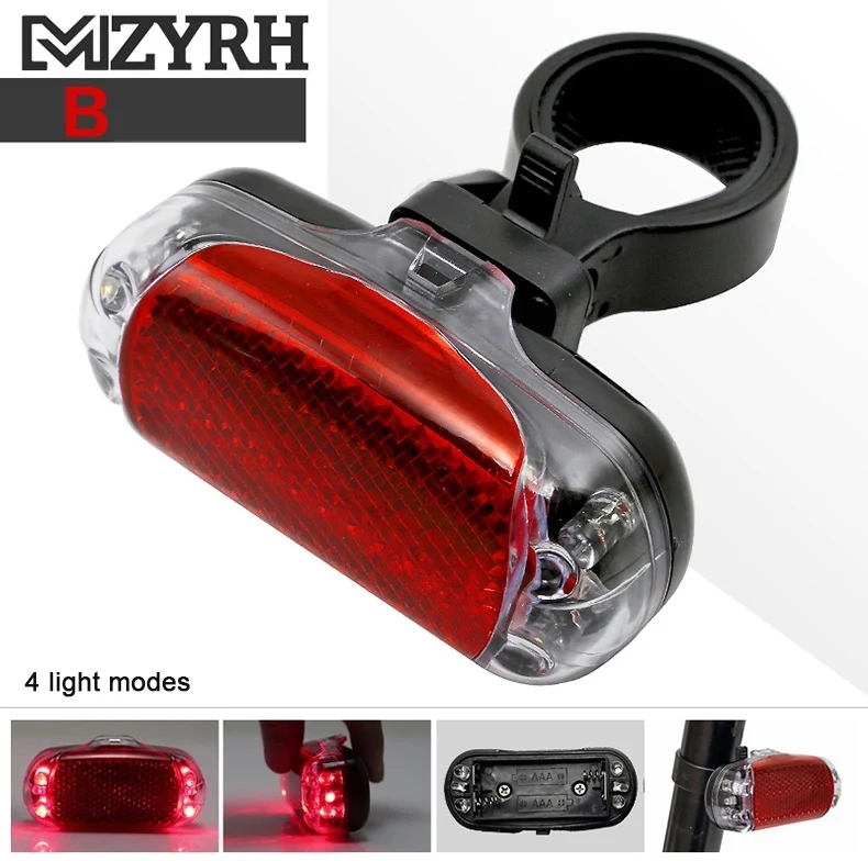 Cheap MZYRH Bicycle Rear Tail Light Red LED Flash Lights Cycling Night Safety Warning Lamp Bike Outdoor Riding Tail Light Accessories 9