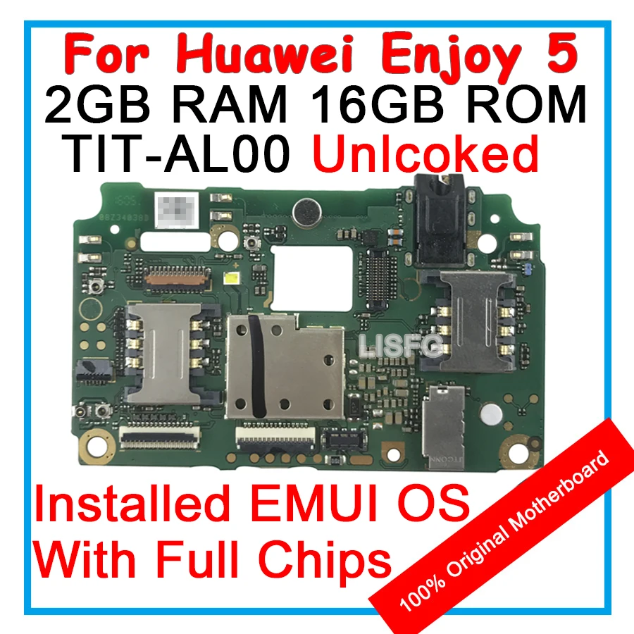 

2GB RAM 16GB ROM For HUAWEI Think Enjoy 5 TIT-AL00 Motherboard 100% Unlocked Original Mainboard EMUI Logic Board With Full Chips