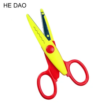 

1pcs Laciness Scissors Metal And Plastic Diy Scrapbooking Photo Colors Scissors Paper Lace Diary Decoration With 6 Patterns