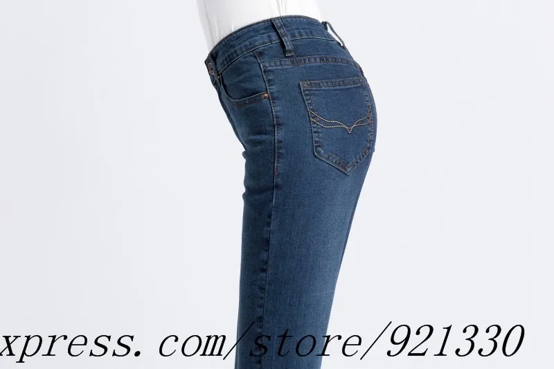 Высокое качество, акция, женские джинсы, джинсы со средней талией, расклешенные брюки для девочек, брюки с расклешенной подошвой размера плюс 26-36