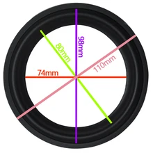 Высокое качество, 2 шт., 4,5 дюйма, 4,5 дюйма, K6, НЧ-динамик/бас-динамик, Ремонтный резиновый объемный(110 мм/98 мм/80 мм/74 мм) динамик, Новинка
