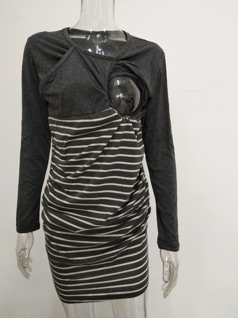 Осенняя мода Для женщин для беременных с длинными рукавами платье Грудное вскармливание платье для беременных, для кормящих одежда