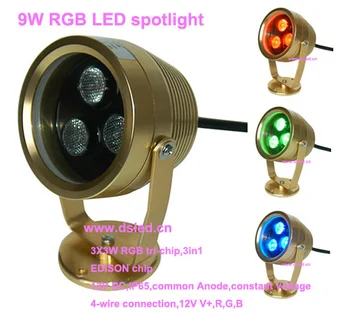 

Free shipping !! Waterproof,outdoor 9W RGB LED spotlight,LED RGB spotlight,DS-06-17-9W-RGB,3*3W RGB 3in1,EDISON chip,12V DC.