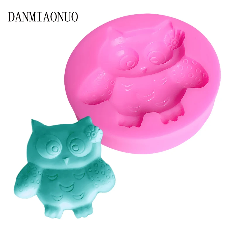 

3D Owl Shape Silicone Cake Mold Three-Dimensional Animal Fondant Silicone Chocolate Green Cartoon Cake Baking Tools A21166