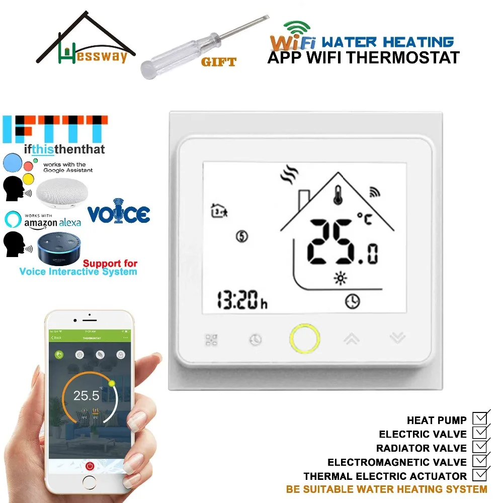 3A Еженедельный Программируемый беспроводной комнатный RF& wifi термостат для теплого пола, работает с Alexa Google home