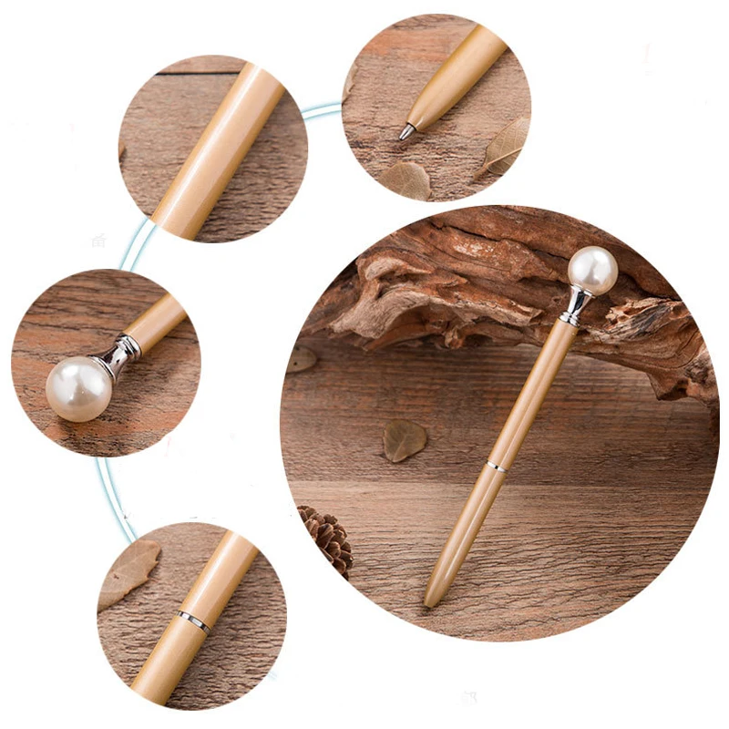 Kawaii-Ballpoint-Pen-Fashion-Girl-pearl-Metal-Pen-Material-Escolar-Bolis-Escolares-Novelty-for-Writing-Stationery (1)