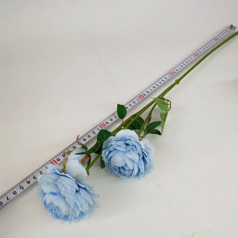 Flone 3 Heads European Style Elegant Artificial Peony Flowers Simulation Silk Flowers Branch Wedding Home Party Decoration  (6)