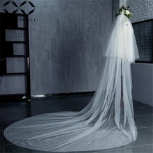 Quinby свадебная вуаль свадебные аксессуары Длинная свадебная вуаль с гребнем цвета слоновой кости белая свадебная вуаль кружевная свадебная фата для волос Q5