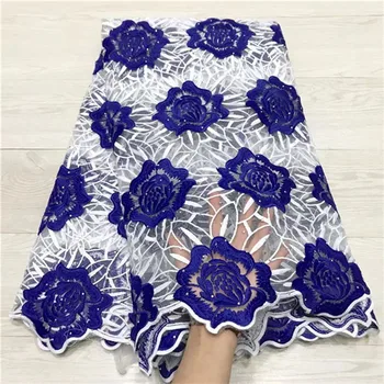 

2019 Latest African Laces Fabrics Embroidered African Guipure French Lace Fabric With Rhinestones African French Net Lace