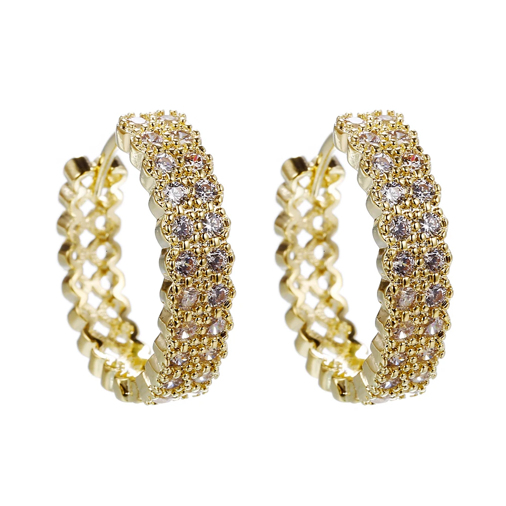

Retro High quality Gold Color Crystal AAA Zircon Earrings big statement Silver Color earring for women 2019 New Fashion jewelry