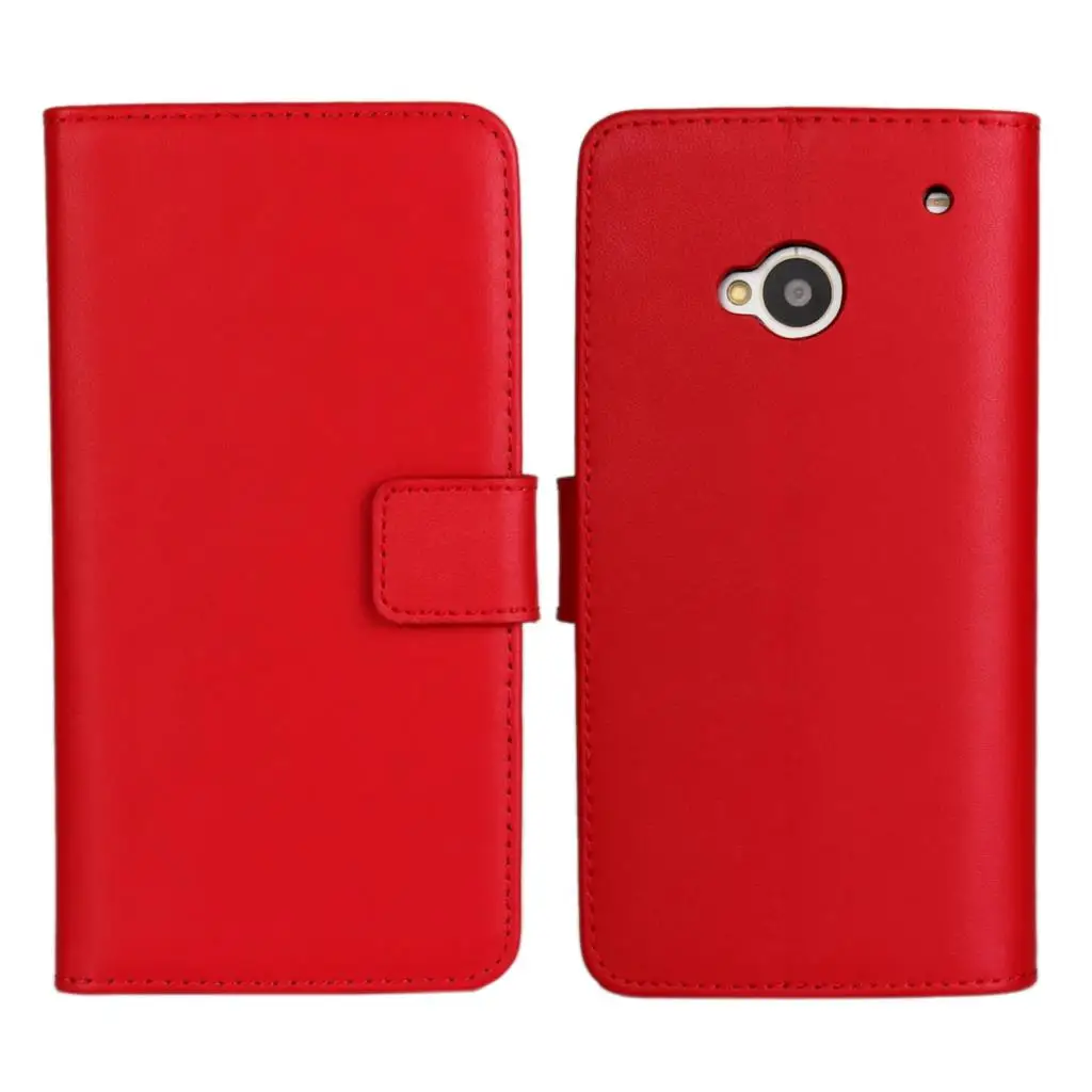 Популярный Чехол-кошелек для htc One M7 держатель для карт Кожаный чехол-кобура Чехол флип-чехол Ретро чехол для телефона для htc M7 One M7 GG - Цвет: Красный
