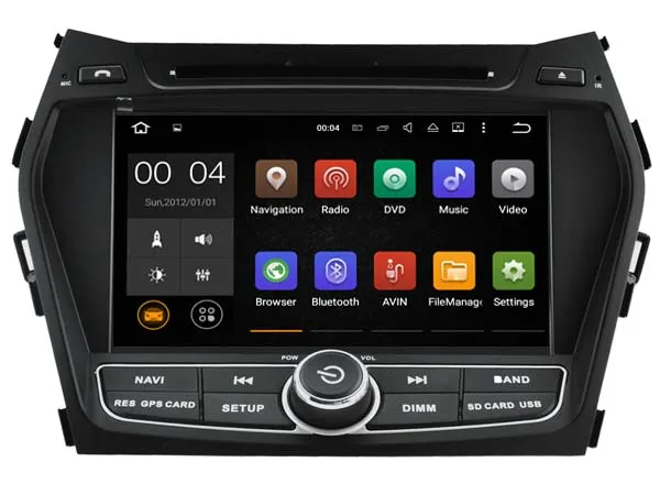 Excellent Android 9.0 CAR Audio DVD player FOR HYUNDAI IX45/SANTA FE 2013 gps car Multimedia head device receiver support DVR WIFI DAB OBD 1