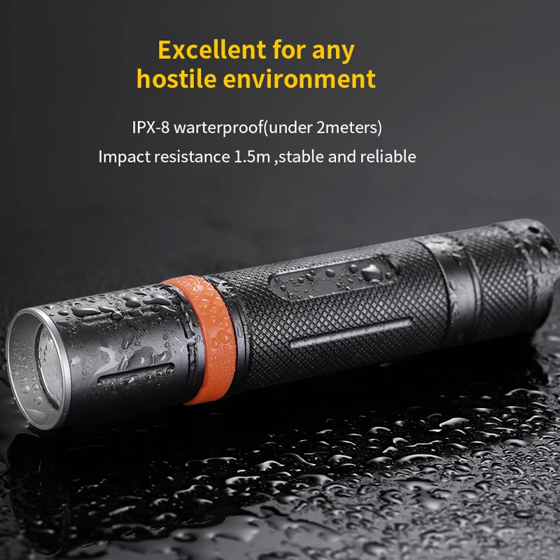 

Led Flashlight S2 L2 U2 IPX-8 Powerful Waterproof Torch Led 1000 Lumen Camping Light Self-defense Lamp 3-Modes flashlight