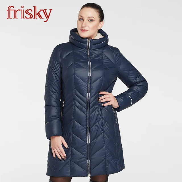 Cheap Frisky High-quality Large Size Women's Winter coat Jacket Thick Warm Wind Jackets Female Fashion Casual Parkas Big Size FR6212