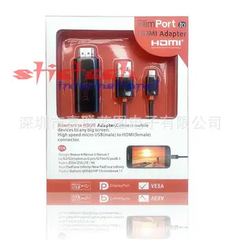 

by dhl or ems 50 packs Full HD / 3D 1080P SlimPort to HDMI MHL HDTV Adapter 2M For LG Google Nexus 4 5 7 /G2/G3