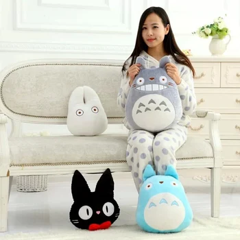 

Japan Anime TOTORO Plush Toy Soft Stuffed Pillow /Cushion Cartoon White Totoro Doll / KiKis Delivery Service Black Cat Kids Toys