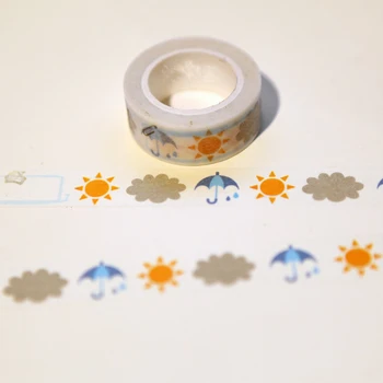 

1.5*10m Cute Weather Diary Washi Tape Diy Decoration Scrapbooking Planner Masking Tape Adhesive Tape Kawaii Stationery