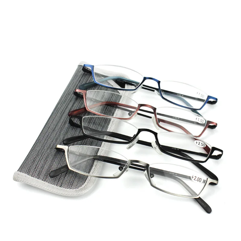 MINCL/Half Rim Reading Glasses Women Men Eyeglasses Alloy Frame Light Reader lxl | Аксессуары для одежды