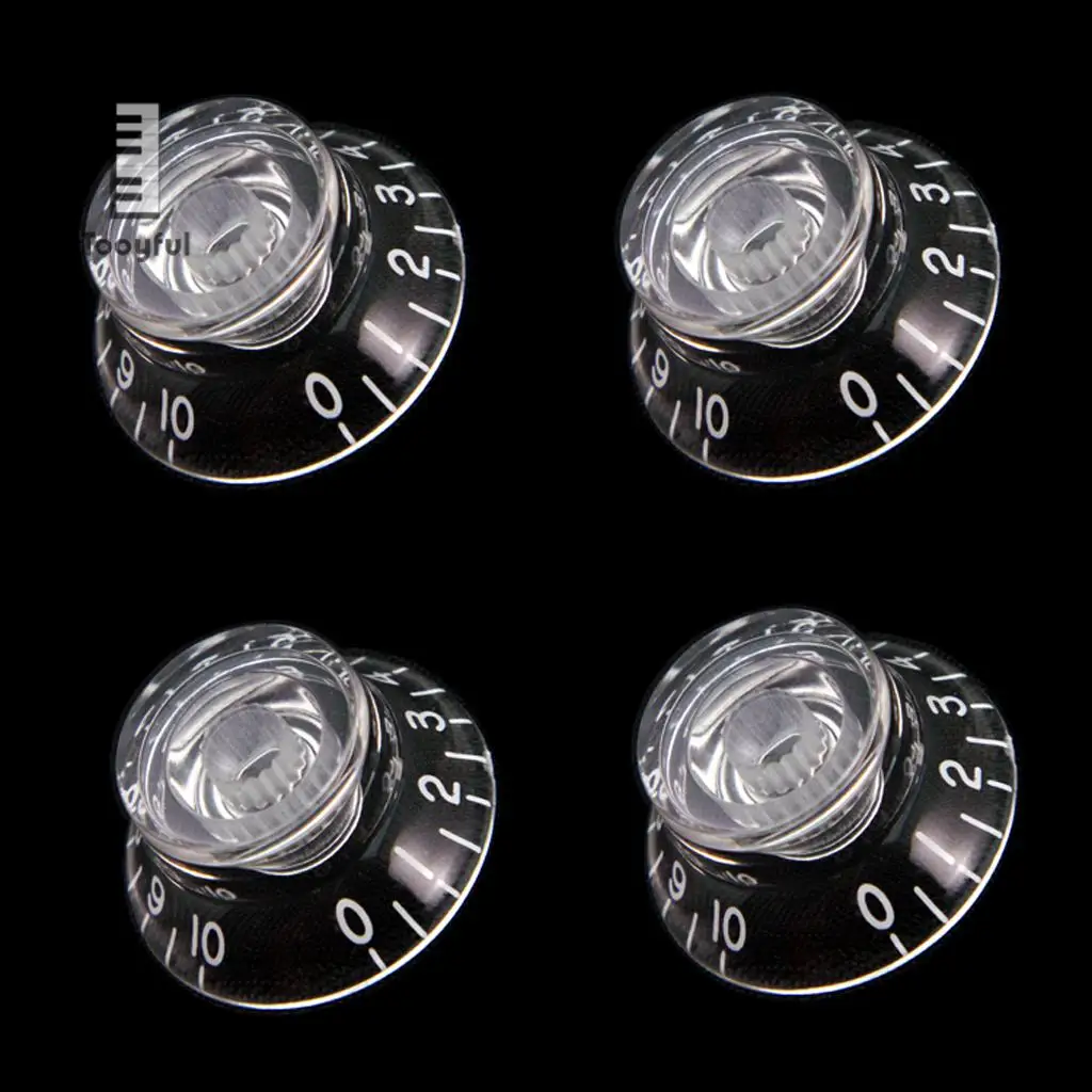 Tooyful 4pcs Acrylic Bell Speed Control Knobs Guitar Tone Volume Knobs for LP Electric Guitar Replacement Parts