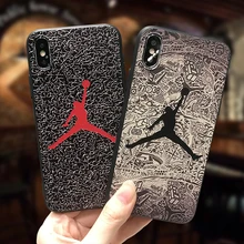 Black Silicone Michael Jordan Cover Brand Case for iPhone 6s 6 s 7 8 Plus X Capa para for Coque iPhone Jordan flying man Air 23