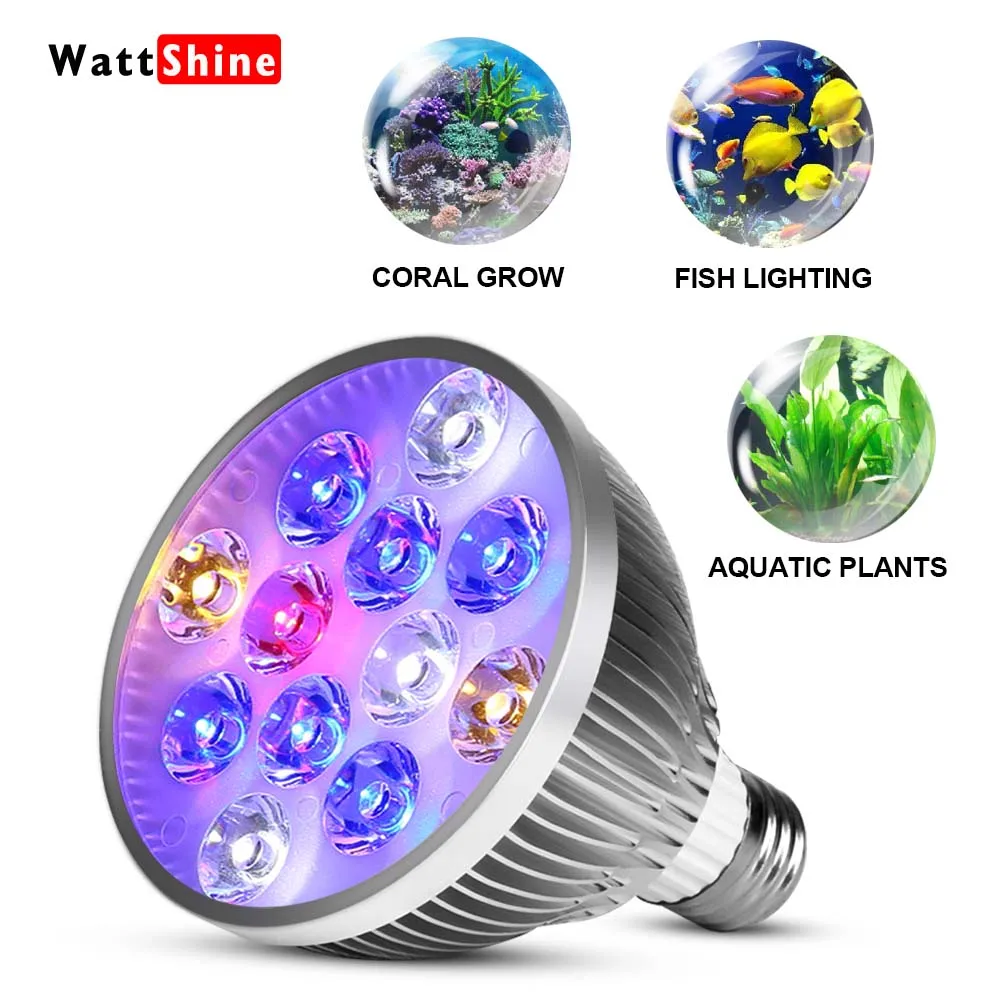 Led aquarium lamp 54W 36W Full spectrum Marine aquariums Fish aquarium lighting Aquarium fish tank light E27 led grow light