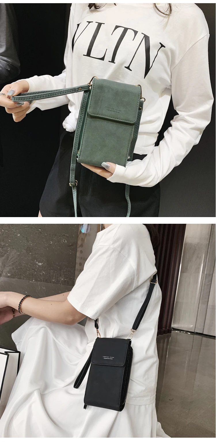 Сумка через плечо для сотового телефона, Женская мини-сумка-мессенджер, многофункциональная Женская Браслет-кошелек, клатч, женский кожаный кошелёк