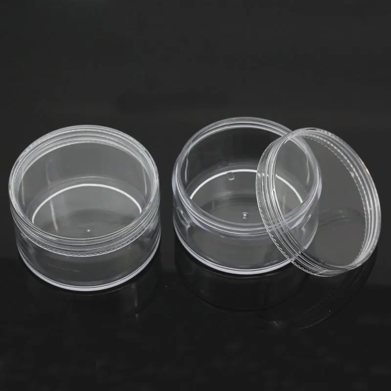 

6Pcs Transparent Plastic Round Carrying Cases Jewelry Beads Storage Boxes Display Container 6cm