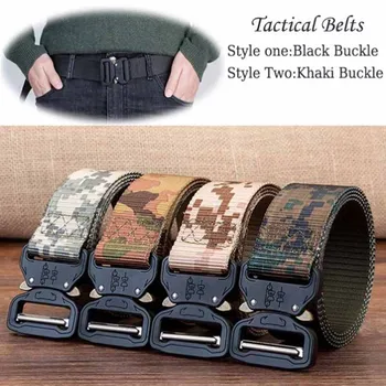 

125CM Length Tactical Belt Military Nylon Belts Men US Milita Style Belt Metal Buckle Cinturon Jeans Waist Strap Automatic