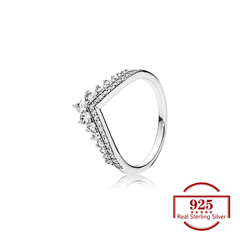 

925 Sterling Silver Crown Heart-shaped Zircon Creative Ring Fits Trendy Jewelry Original Ring Women Jewelry Wedding Party Gift