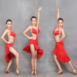 Новый костюмы для латинских танцев юбка костюм платье выступлений конкурс шоу тонкий красный сексуальный пояс Ближний Восток