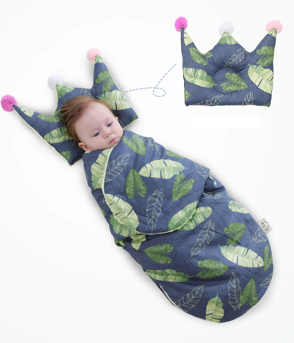 Us 4 23 15 Off 100 Cotton Baby Sleeping Bag Printed Sleep Sack Warm Stroller Unique Swaddle Blanket With Pillow In