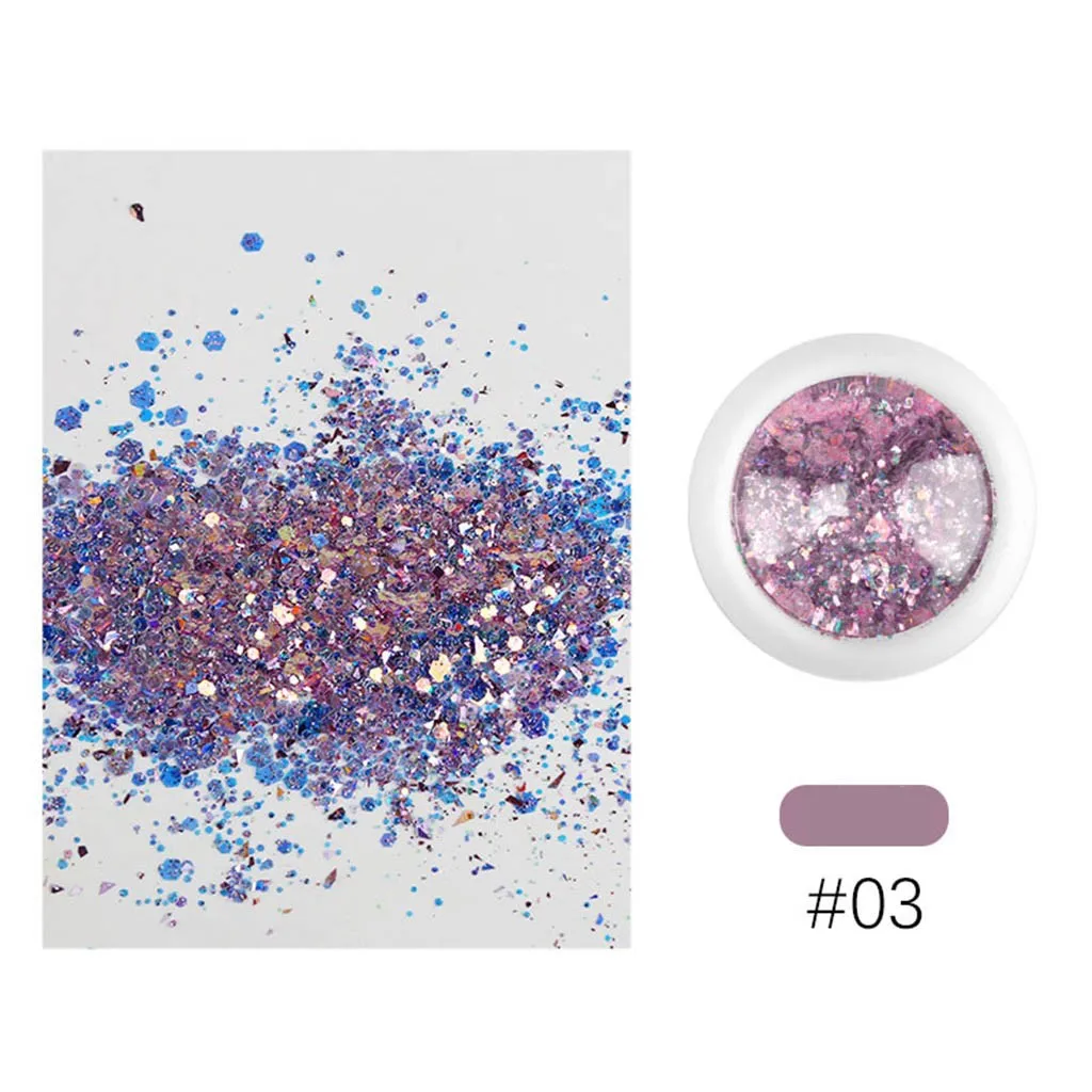 مسمار حورية البحر بريق رقائق سباركلي 3D الملونة لامع مكتنز مختلطة تقشر الجسم ملصقات الأظافر الشعر الوجه ظلال العيون الجسم ماكياج M0326