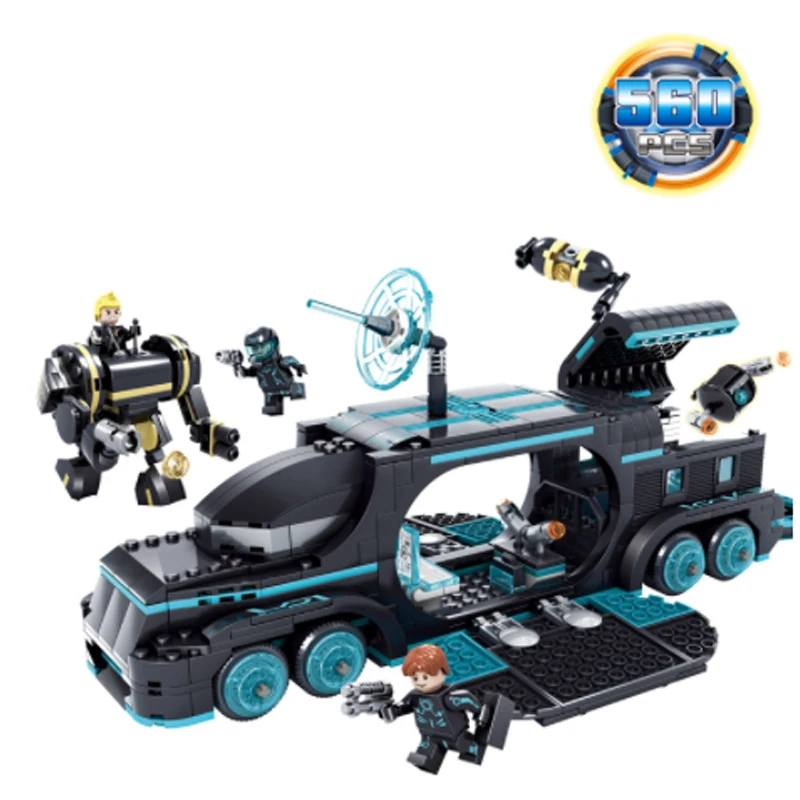 LWKO Future Police City War X-Agents Legoe Armor Chariot Car Model Mech Robot Building Blocks educational Toys for children