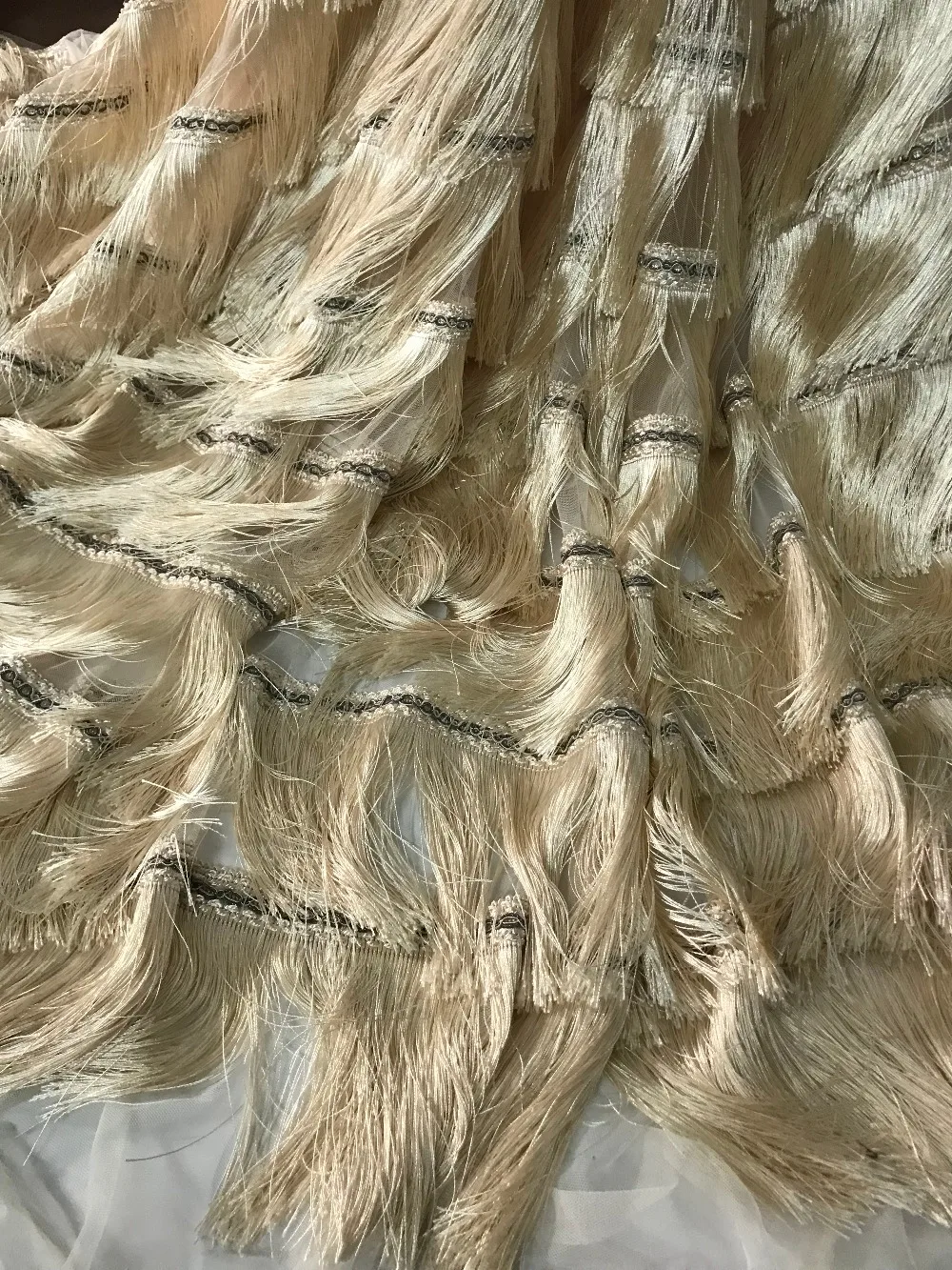 

nice looking ZH-92914 tessel fringel french embroidered lace with top quality french net lace fabric