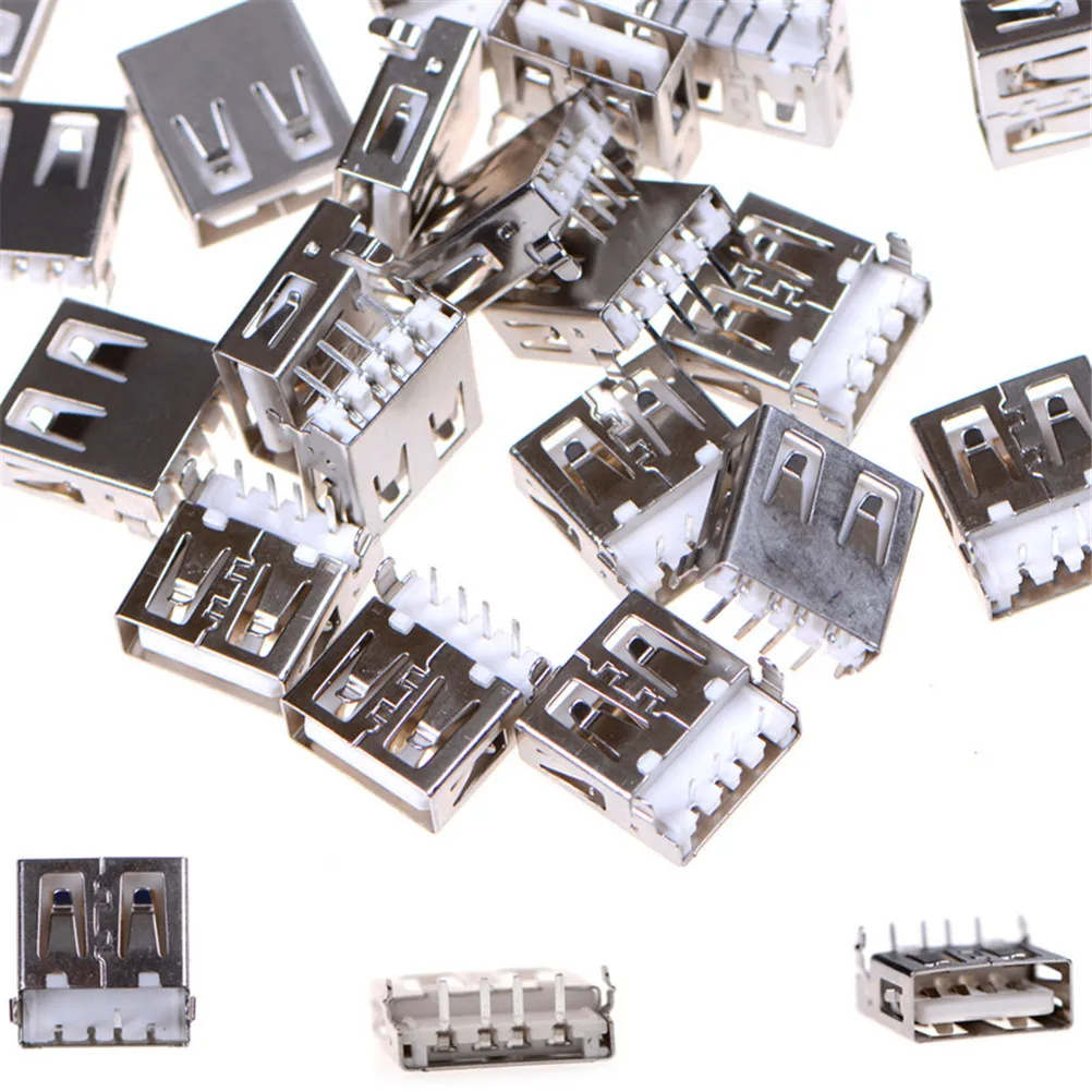 20 шт./лот разъем USB 2 0 4Pin A Тип Женский G54 фута 90 градусов передача данных Зарядка