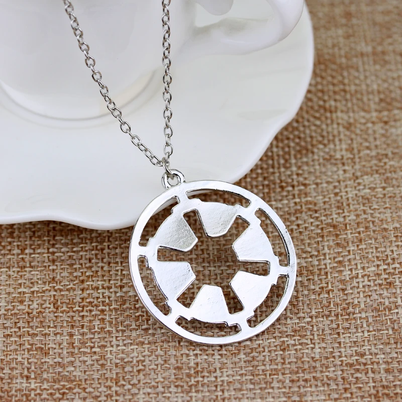 

Star Wars Galactic Empire Chain Necklace Silver Plated Popular Movie Jewelry Necklace Women And Men Round Pendant Necklace -30