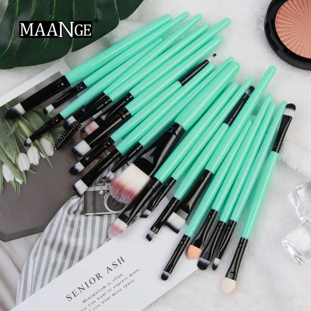 MAANGE Professional 20Pcs Makeup Brushes Set Powder Foundation Eyeshadow Make Up Brushes Cosmetics Soft Synthetic Hair - Handle Color: LH