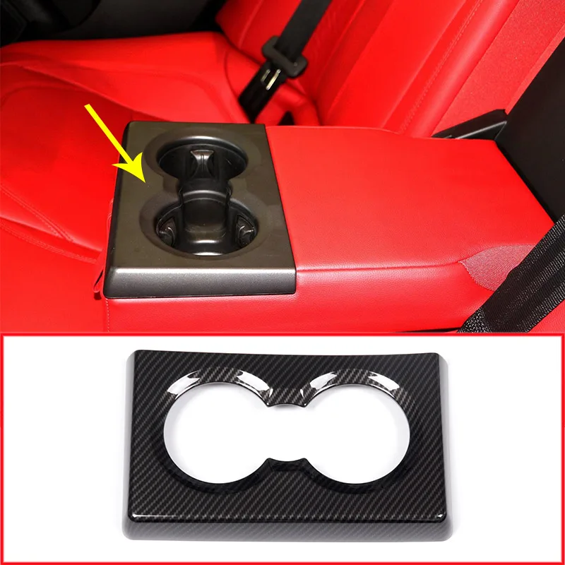Car Accessories Carbon Fiber Style ABS Car Rear Row Cup Holder Frame