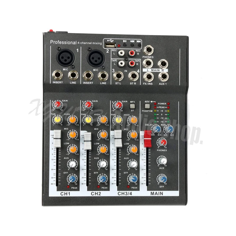 Mini 4 Channel Studio Audio Sound Mixer