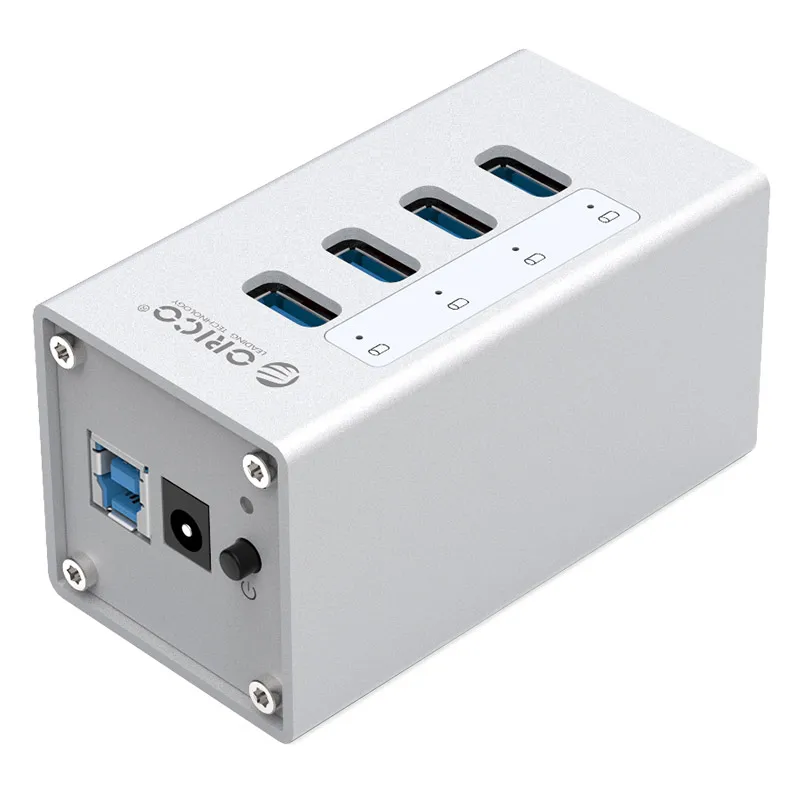 ORICO A3H4 all-aluminum high-speed USB3.0 hub 4-port USB3.0HUB hub with power port ORICO A3H4 all-aluminum high-speed USB3.0 hub 4-port USB3.0HUB hub with power port