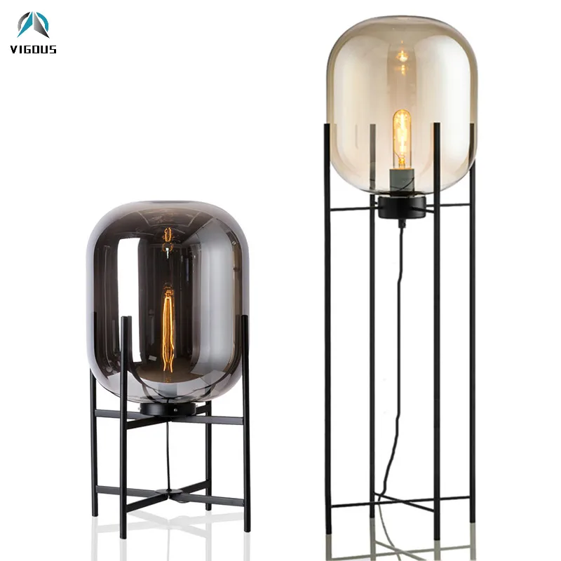 Post Modern Europe Oda Pulpo Table Lamp Luxury Big Glass Shades Metal Desk Light Amber / Gray Table Deco Lamp for Living Room Post Modern Europe Oda Pulpo Table Lamp Luxury Big Glass Shades Metal Desk Light Amber / Gray Table Deco Lamp for Living Room