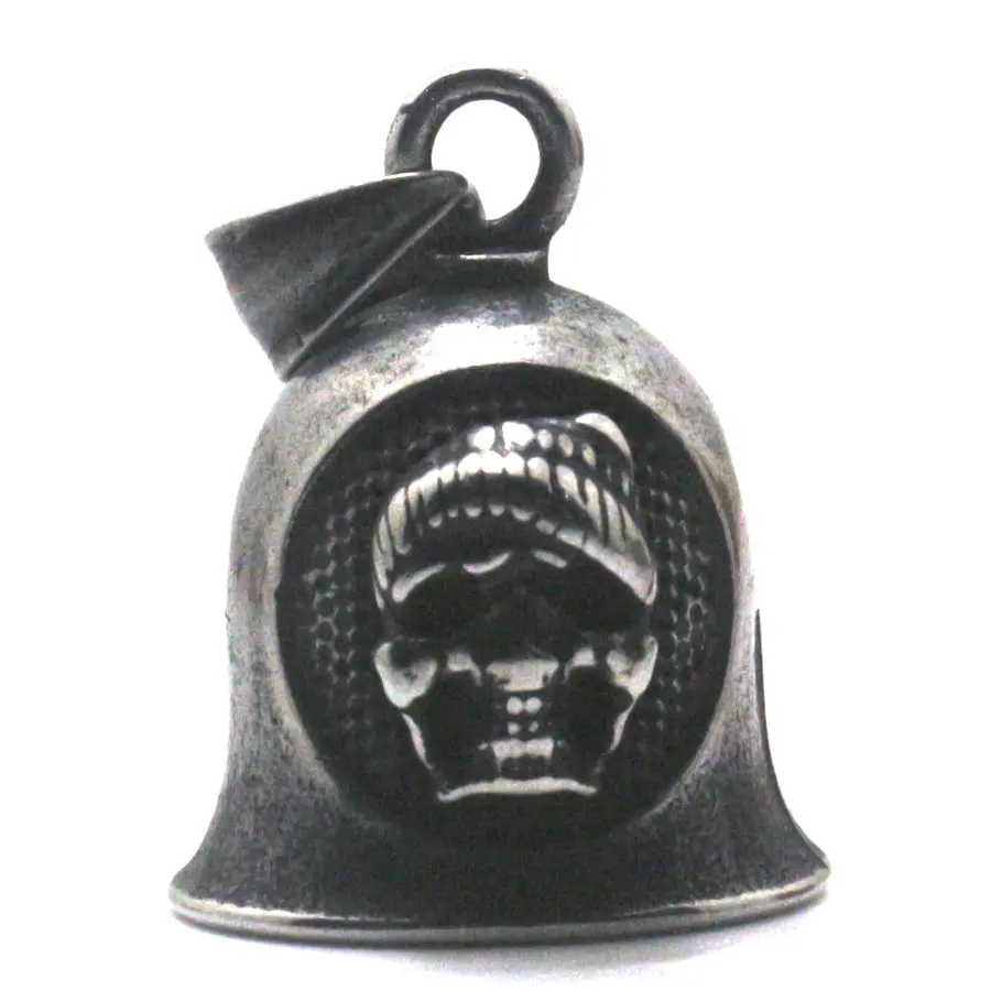 

Men Boy 316L Stainless Steel Polishing Silver Cool Old Skull Double Sided Pattern Jingle Bell Pendant Best Gift